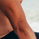Moon & Wave Tattoo