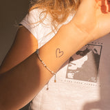 Tatouage coeur étroit et ouvert - Lot de 2