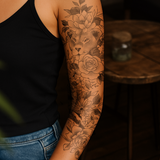 Manche lionne avec fleurs