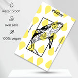 Blauwe vinvis in rechthoek Tatoeage