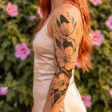 Krachtige bloemen Tattoo Sleeve