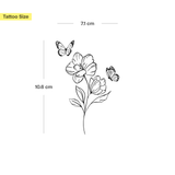 Tatouage Fleur avec Deux Papillons