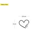 Tatouage cœur avec initiales (A-Z)
