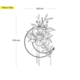 Grote maan met bloemen Tatoeage