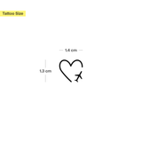 Herz mit Flugzeug Tattoo