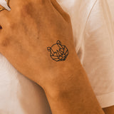 Tatouage géométrique tête de tigre