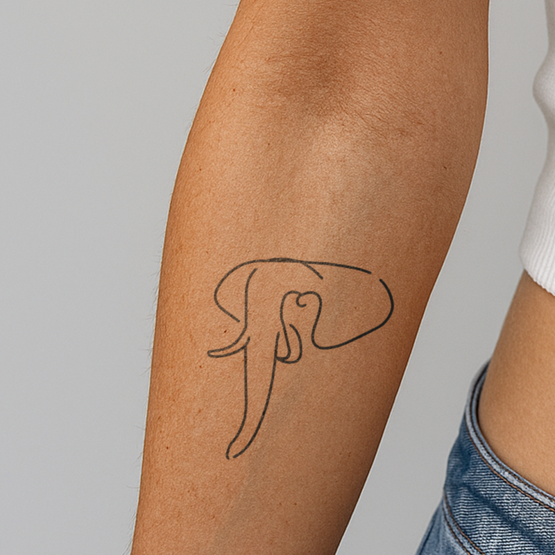 Abstracte Olifant Tatoeage