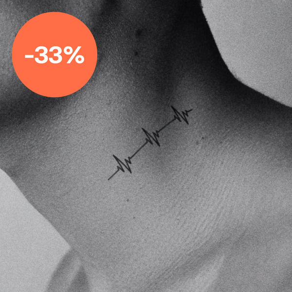 Three Wave Heartbeat Tattoo 