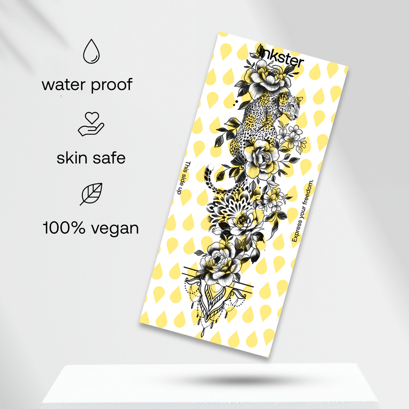 Manche Léopard & fleurs