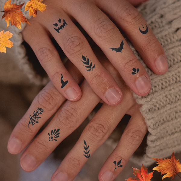 Minimal Halloween Finger Tattoos