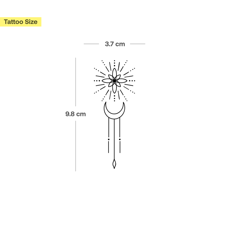 Geometrische maan ornament Tatoeage