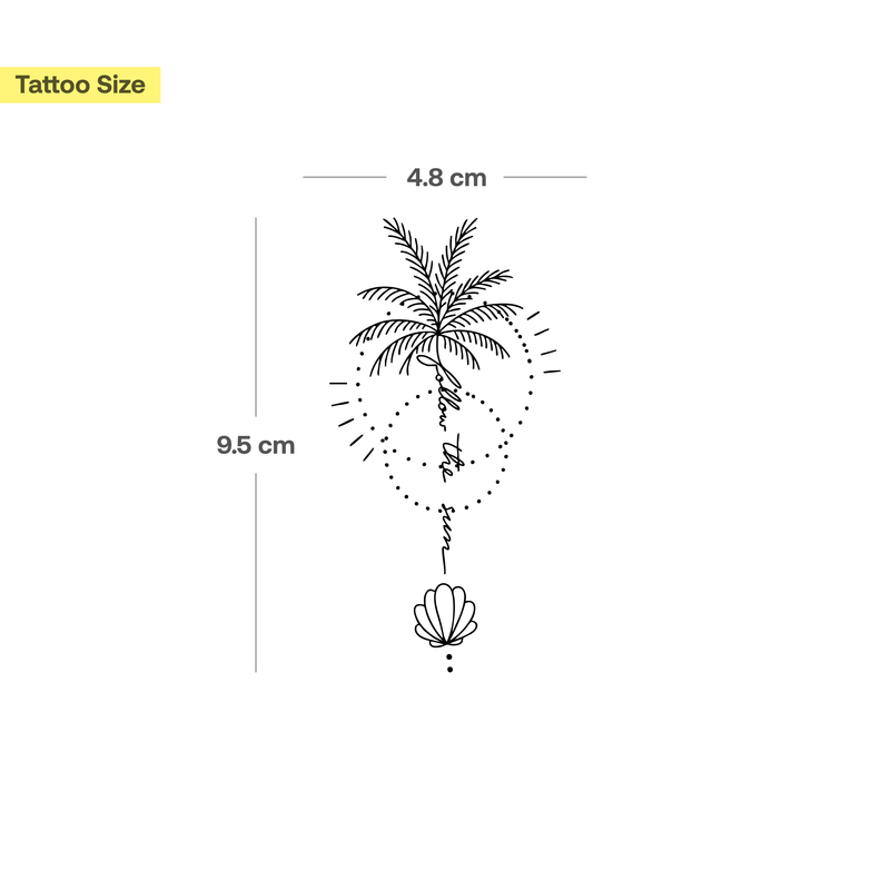 volg de zon palmboom Tatoeage