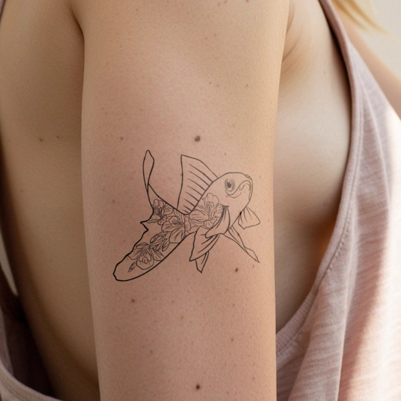 Blooming Goldfish Tattoo