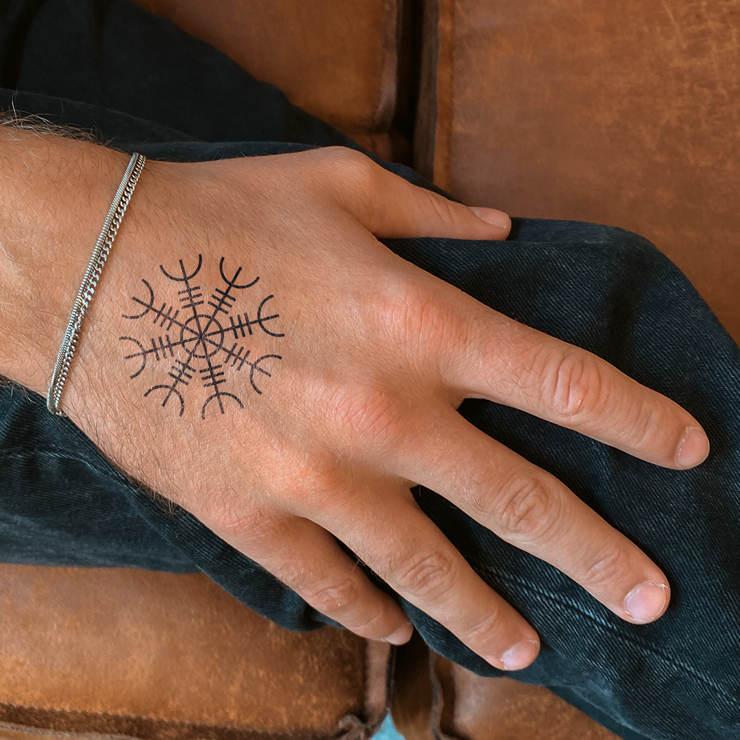 Viking symbol strength New Technology Temporary Tattoo inkster