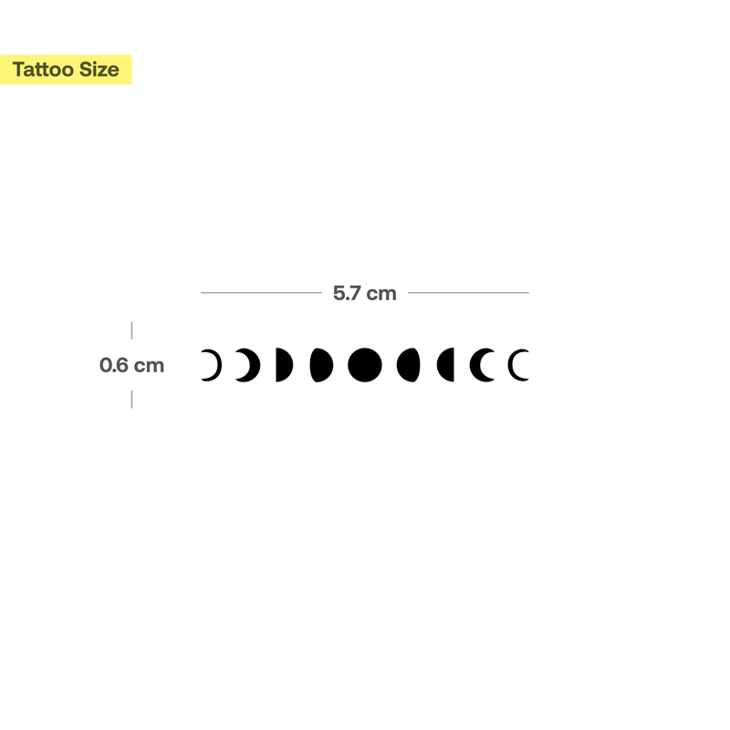 Tatouage de l'équilibre de la lune et des phases de la lune - Lot de deux 