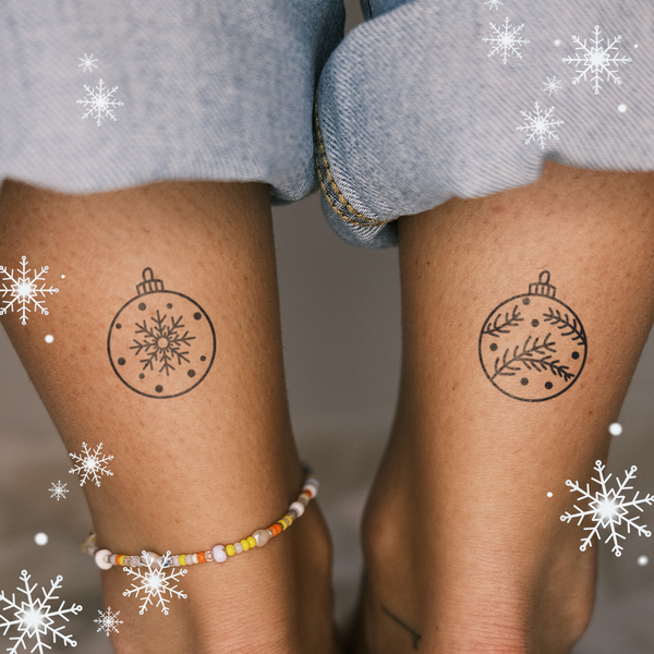 Tatouage de 2 boules à neige