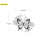 Tatouage Papillon Entouré de Fleurs