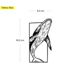 Blue Whale in Rectangle Tattoo