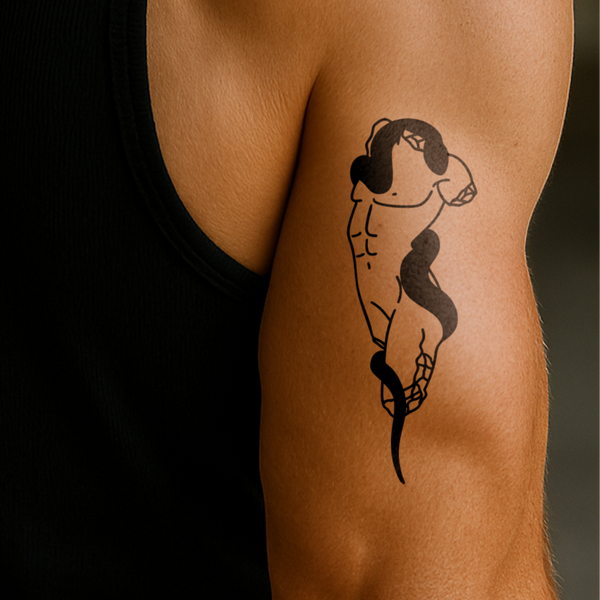 Grieks standbeeld met slang Tatoeage