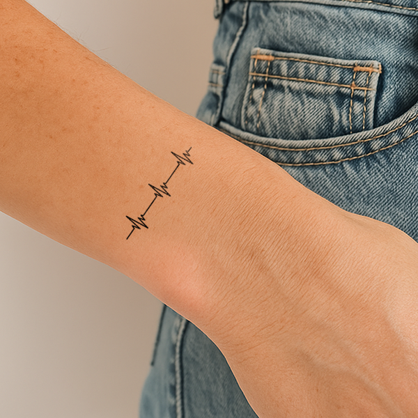 Drie-Golven Hartslag Tatoeage