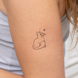 Schattige kat met hart Tatoeage