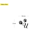 Poten met initialen Tatoeage (A-Z)