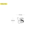 Tatouage papillon avec initiales (A-Z)