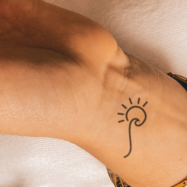 Wave With Sun Tattoo 