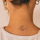 Moon And Wave Tattoo 