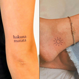 Hakuna Matata &amp; Radiant Sun Tattoo - Lot de 2 